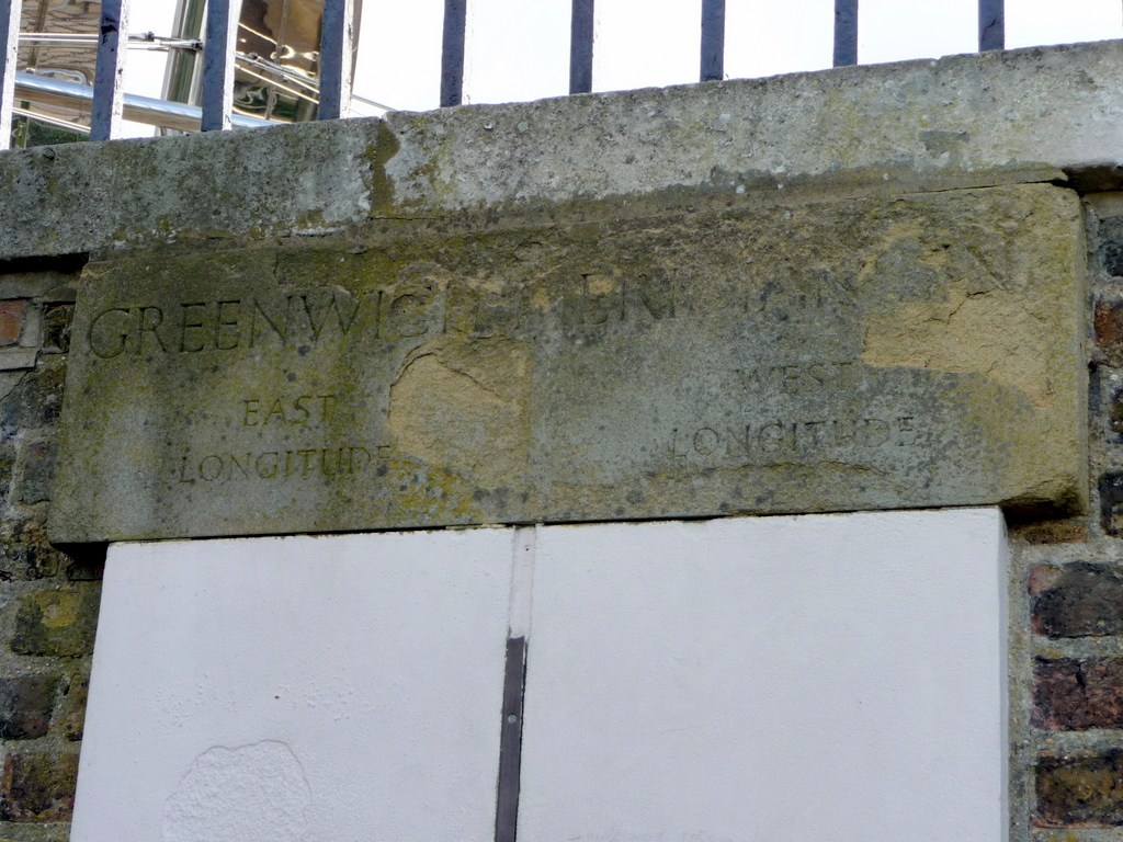 A physical marker of the historic Greenwich Meridian at the Royal Observatory.